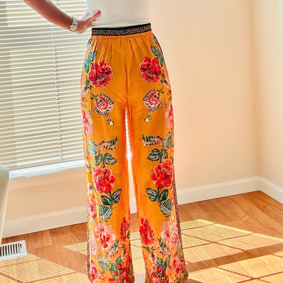 Jealous Tomato Floral Print Wide Leg Pants - Picture 13 of 17